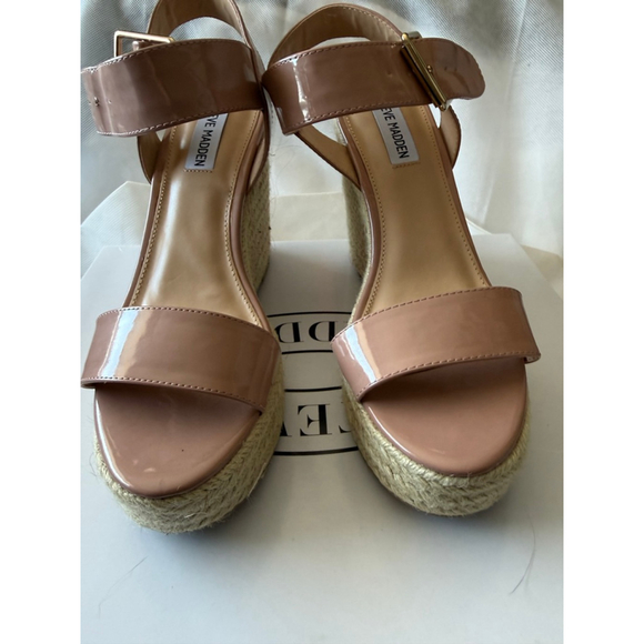 NWT Women’s STEVE MADDEN SANTORINI SANDAL DARK BLUSH PATENT size 8 - Picture 9 of 11